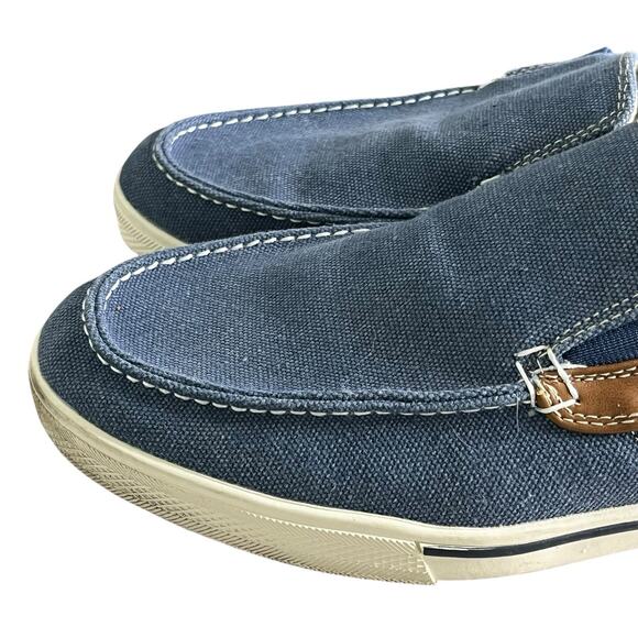 Tommy Bahama Costa Venetian Loafer Men\'s 10 D Canvas Leather Slip On Casual Blue main image 8